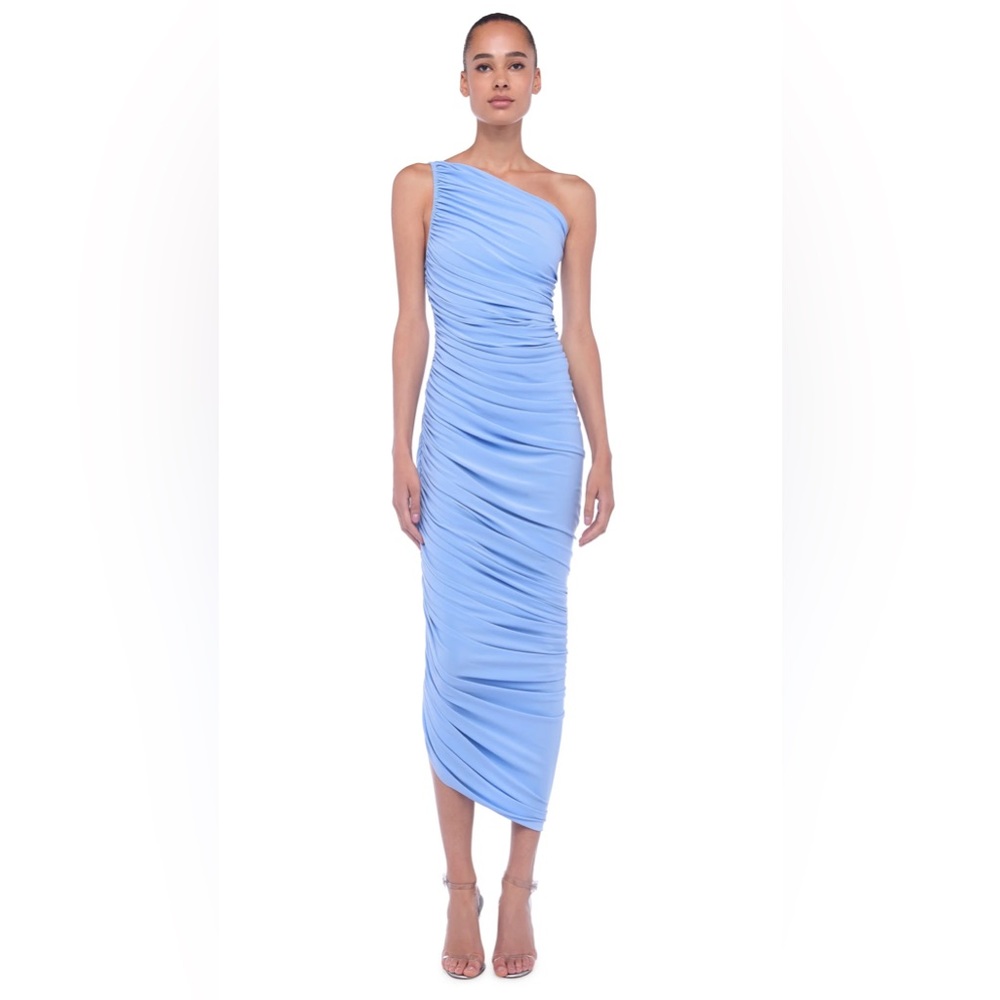 Norma Kamali One-Shoulder Blue Dress